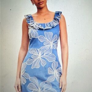 LOFT Blue and White Floral Mini Dress